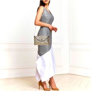 Jimmy Choo Gold Sequin Envelope Clutch